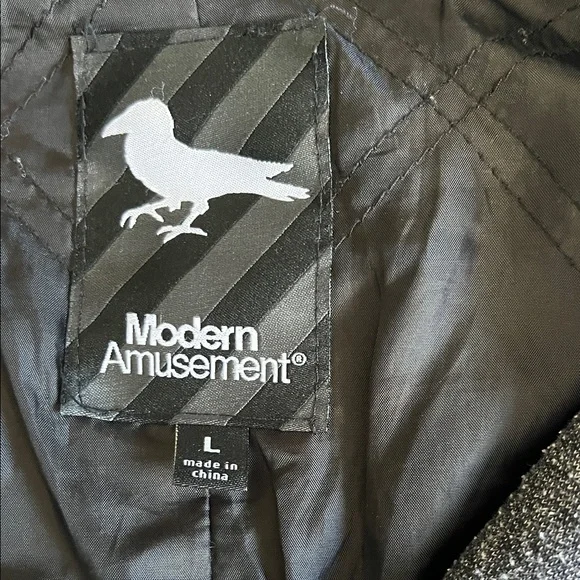 Modern Amusement Gray Pea Coat - Picture 2 of 4